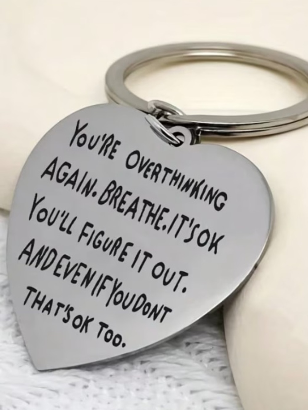 Heart-Shaped Inspirational Keychain - Picture 2 of 4